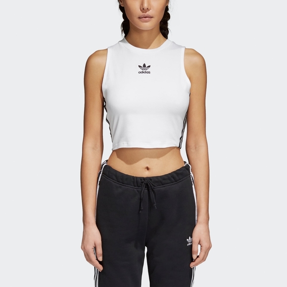 adidas white tank top